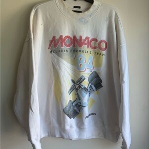 Monaco McLaren Formula 1 Team White Crewneck Sweater